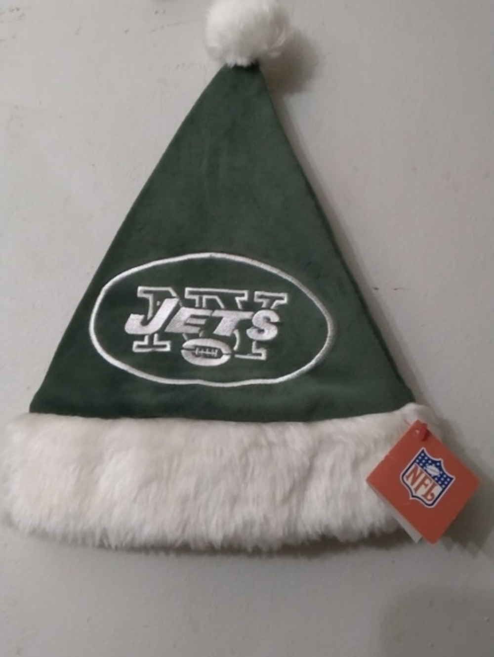 New York Jets Kids Green Santa Beanie with Faux Fur Trim